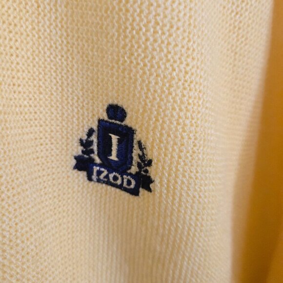 Vintage Izod 70s Yellow Grandpa Mr. Rodgers Unisex Cardigan Sweater Size XL - Picture 3 of 7